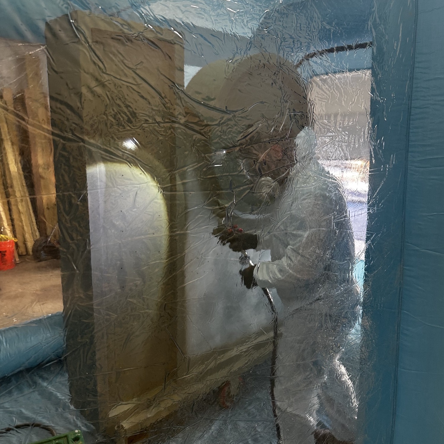 A lone person stands