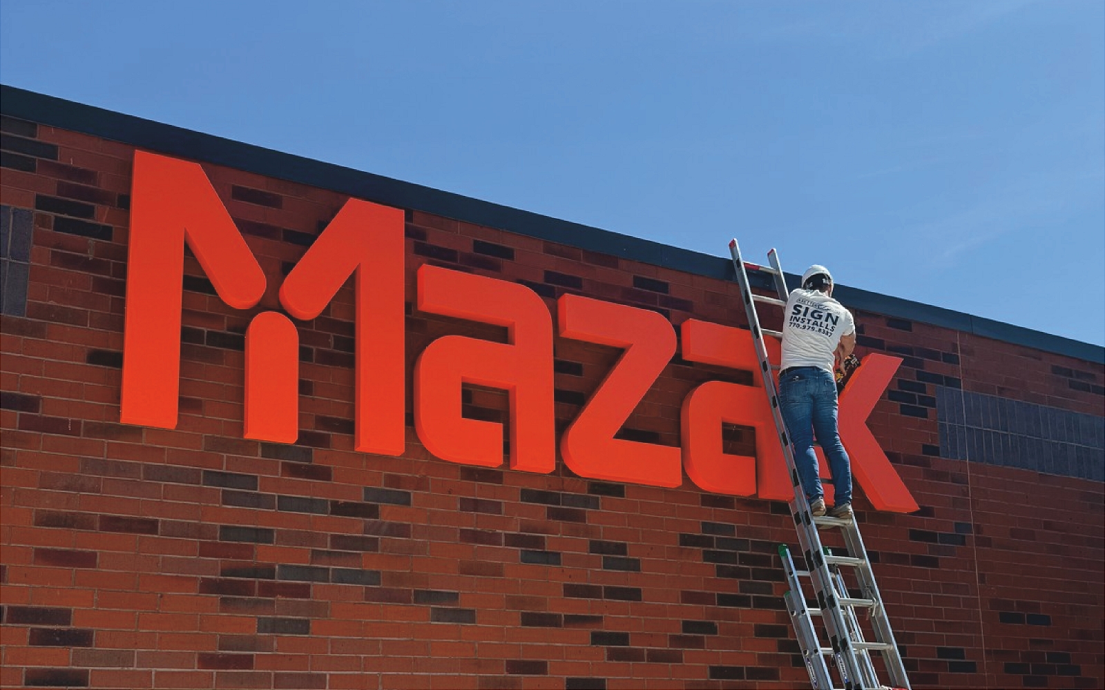 Blue outdoor sky brick material 22221 person